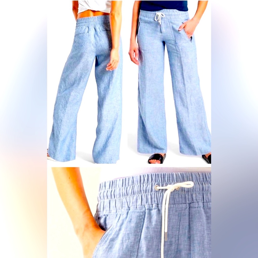 Athleta Cabo wide leg linen pant. Sz 10. Great condition. Comfy and super cute!